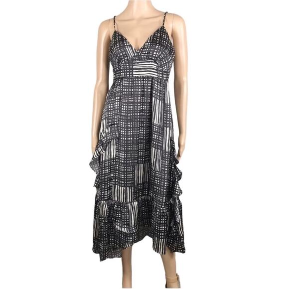 LENON COLLECTION Plaid Asym Midi Dress XS Satin Cami Fairy Boho Whimsygoth NWT - Picture 3 of 13